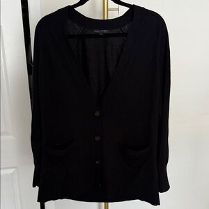 Banana Republic Black Button-Up Cardigan